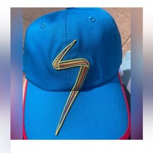 Disney Parks Ms. Marvel Logo Baseball Cap Blue Contrast Trim Adult Strapback Cap